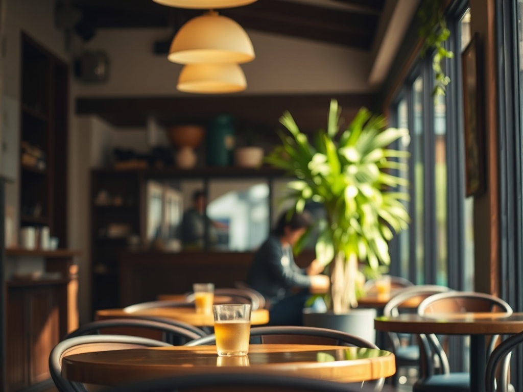 50mm 표준 렌즈로 촬영되어 자연스러운 시선과 편안한 분위기를 자아내는 카페 내 인물 스냅